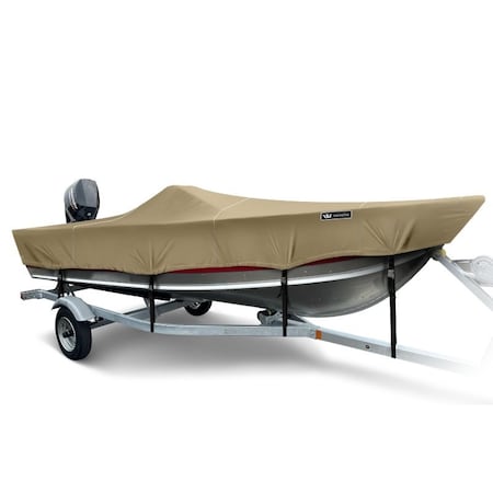 Eevelle Boat Cover V HULL FISHING SIde Console, Narrow Series w/ Outboard 20ft 6in L 92in W Khaki SFVFSC2092B-KHA